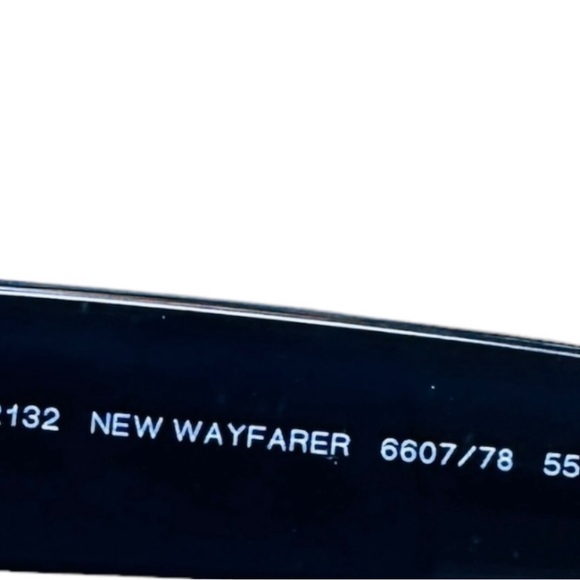 RAY-BAN Polarized Sunglasses New Wayfarer RB 2132 6607/78 Matte (Dark) Blue EUC - Picture 8 of 13